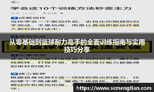从零基础到篮球耐力高手的全面训练指南与实用技巧分享